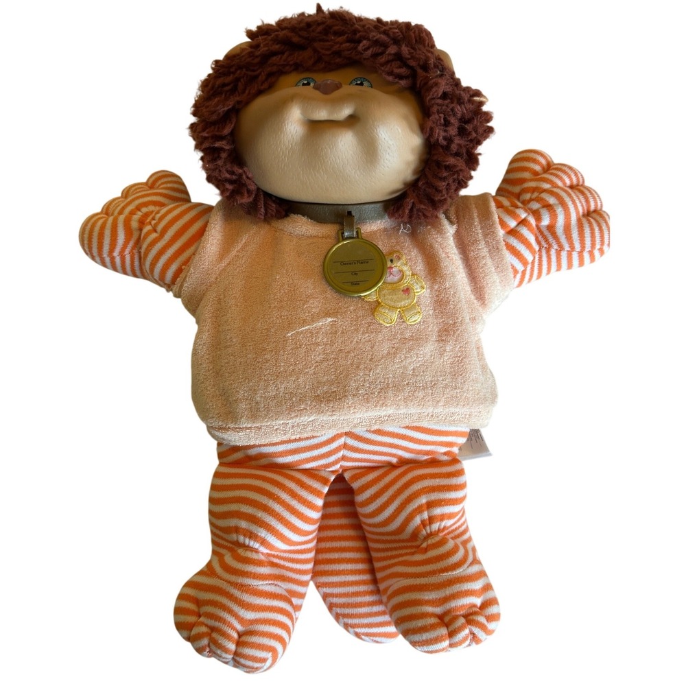 Vintage 1983 Cabbage Patch Kids Koosas Plush Orange Striped‎ Cat Dog with Tag